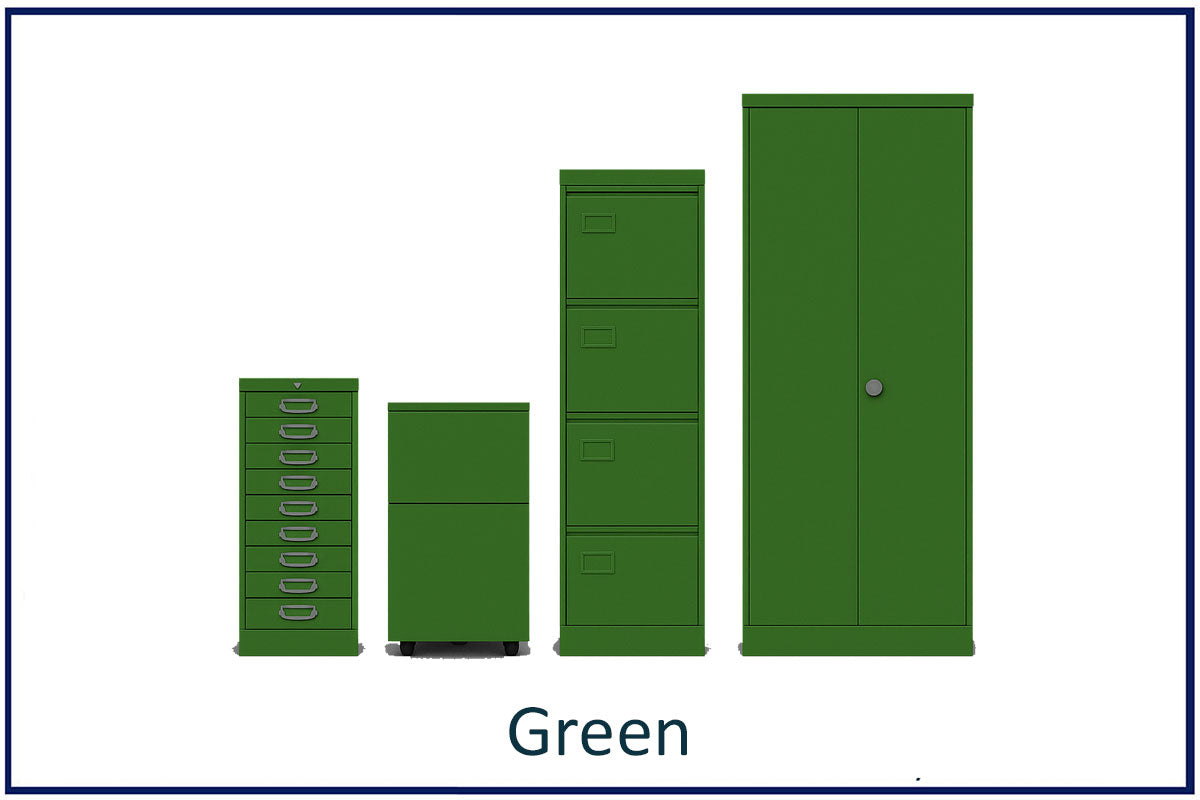 office storage solutions, metal filing, lockers, cupboards and tablours in colour. Choose your colour green
