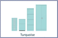 office storage solutions, metal filing, lockers, cupboards and tablours in colour. Choose your colour turquoise