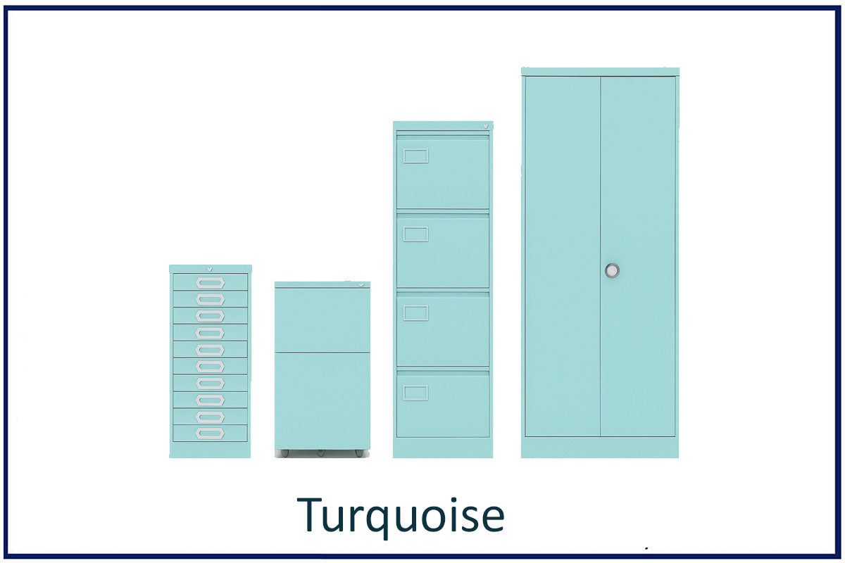 office storage solutions, metal filing, lockers, cupboards and tablours in colour. Choose your colour turquoise