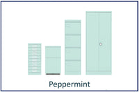 office storage solutions, metal filing, lockers, cupboards and tablours in colour. Choose your colour peppermint