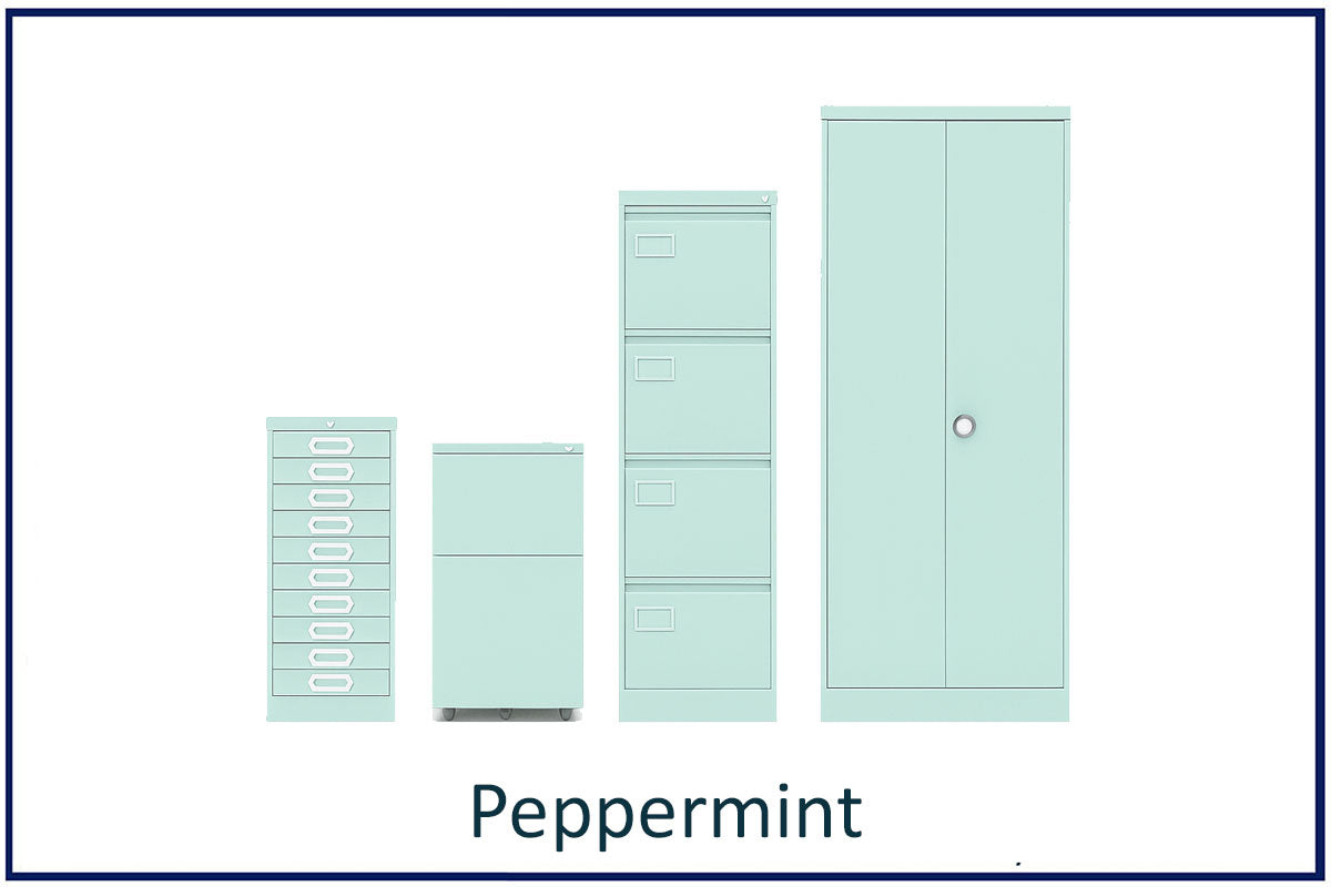 office storage solutions, metal filing, lockers, cupboards and tablours in colour. Choose your colour peppermint