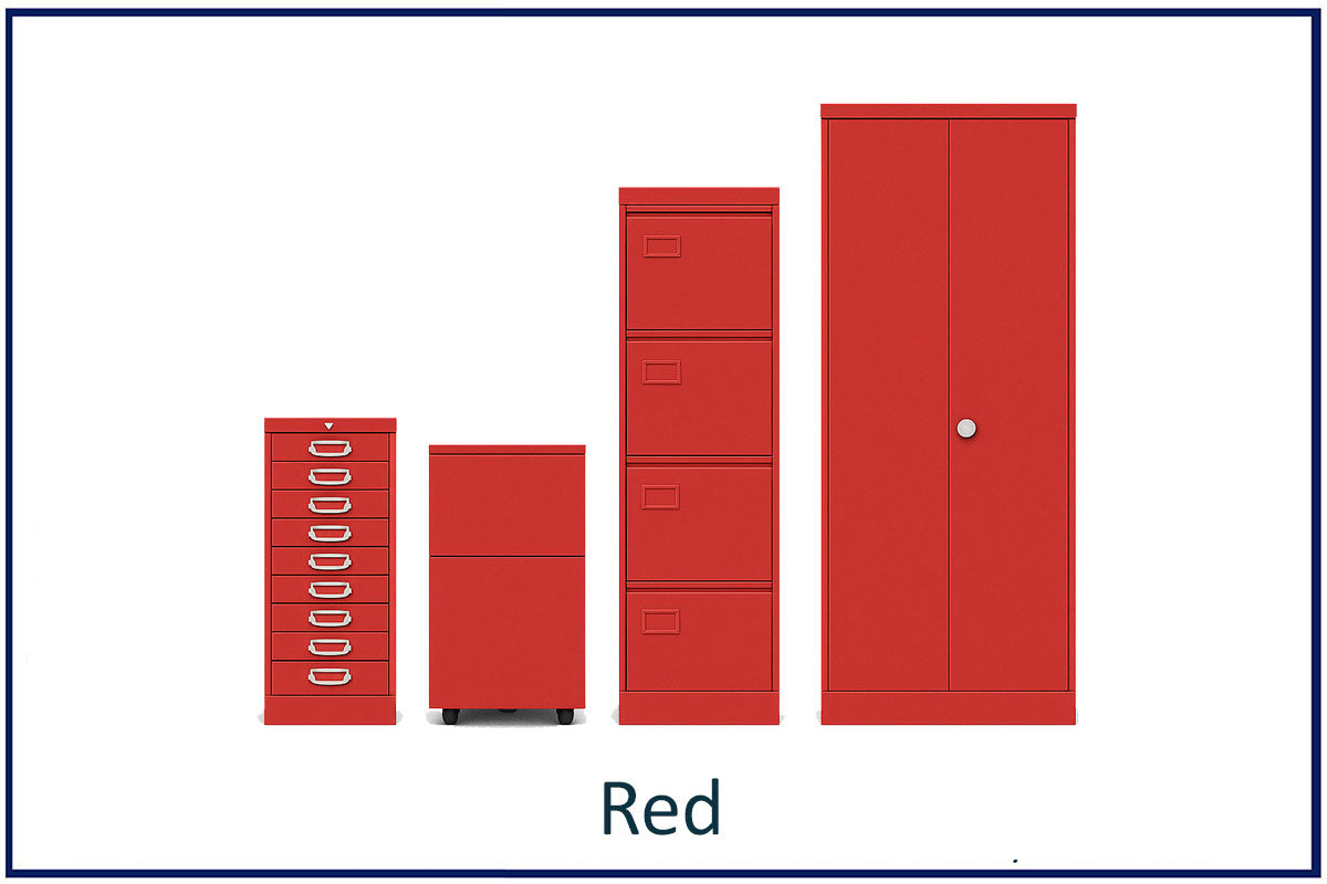 office storage solutions, metal filing, lockers, cupboards and tablours in colour. Choose your colour red