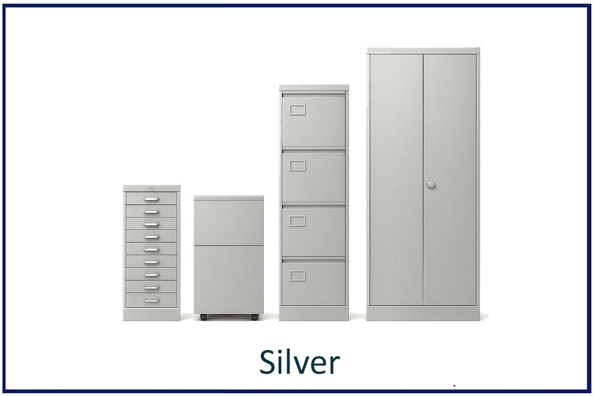 office storage solutions, metal filing, lockers, cupboards and tablours in colour. Choose your colour silver