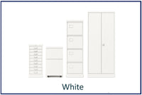 office storage solutions, metal filing, lockers, cupboards and tablours in colour. Choose your colour white