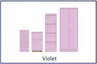 office storage solutions, metal filing, lockers, cupboards and tablours in colour. Choose your colour violet