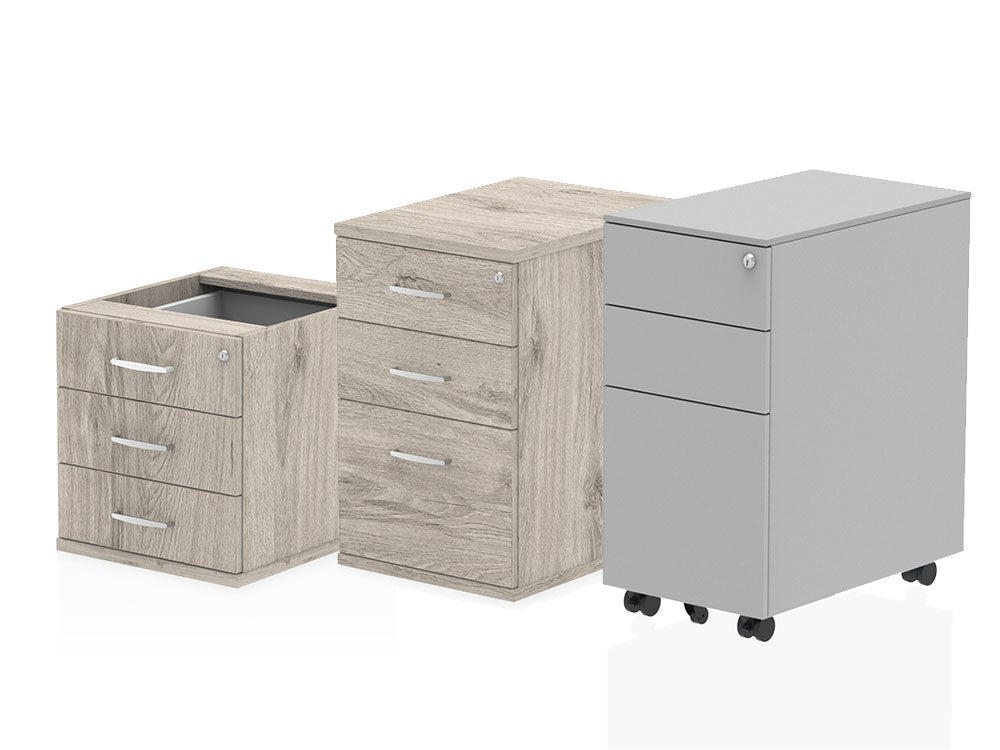 Great storage for under your desk, wooden or metal pedestals for all those knick knacks, bags and stationery. Locking  secure for personal items Thats My Office
