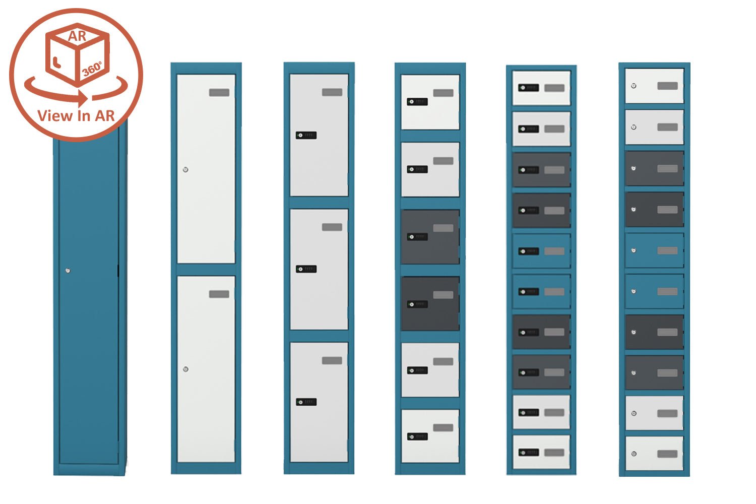Silverline Office Furniture from thats my office choose in 360 view and AR, huge colour range  1,2,3,4,6,10 16 door Lockers