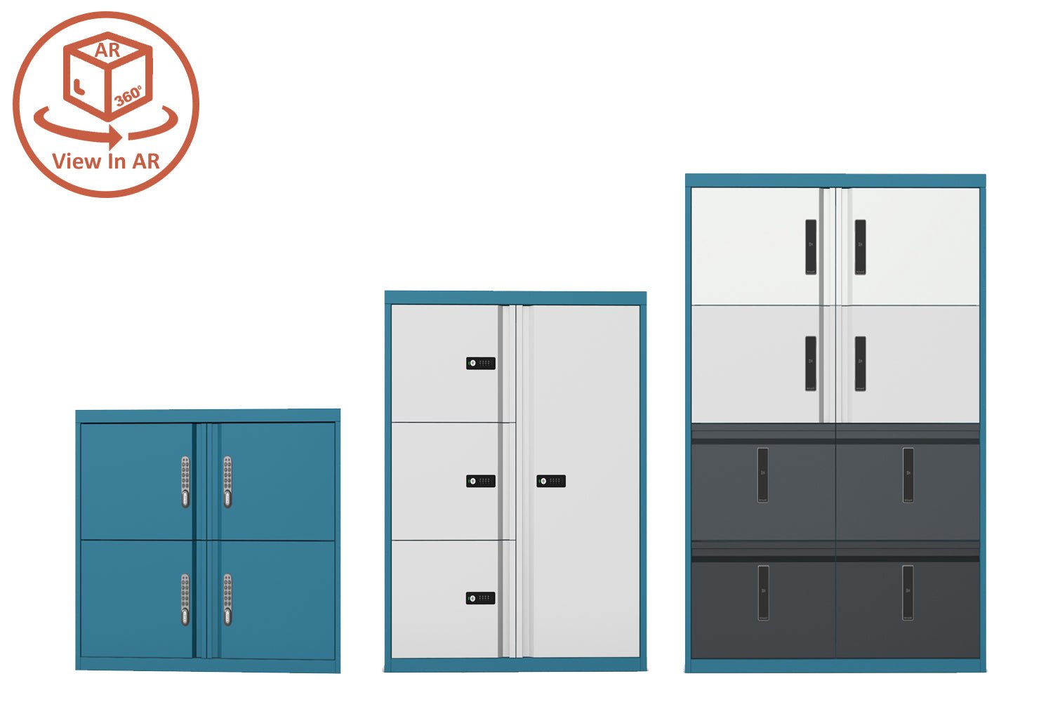 Silverline Office Furniture from thats my office choose in 360 view and AR, huge colour range  Office Lockers (Lodges)