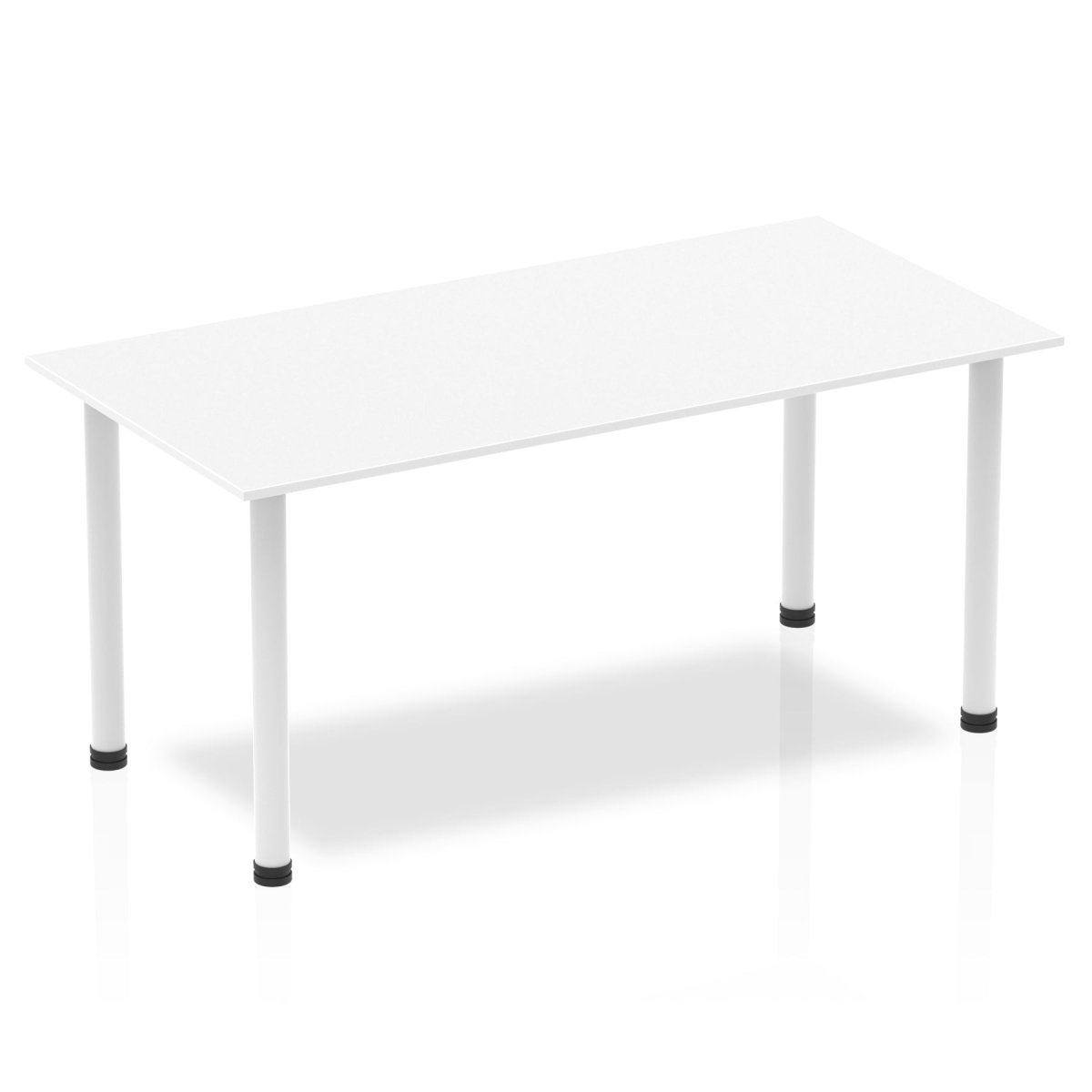 Office Table Impulse 160cm Straight Table With Post Leg White White Dynamic Office  