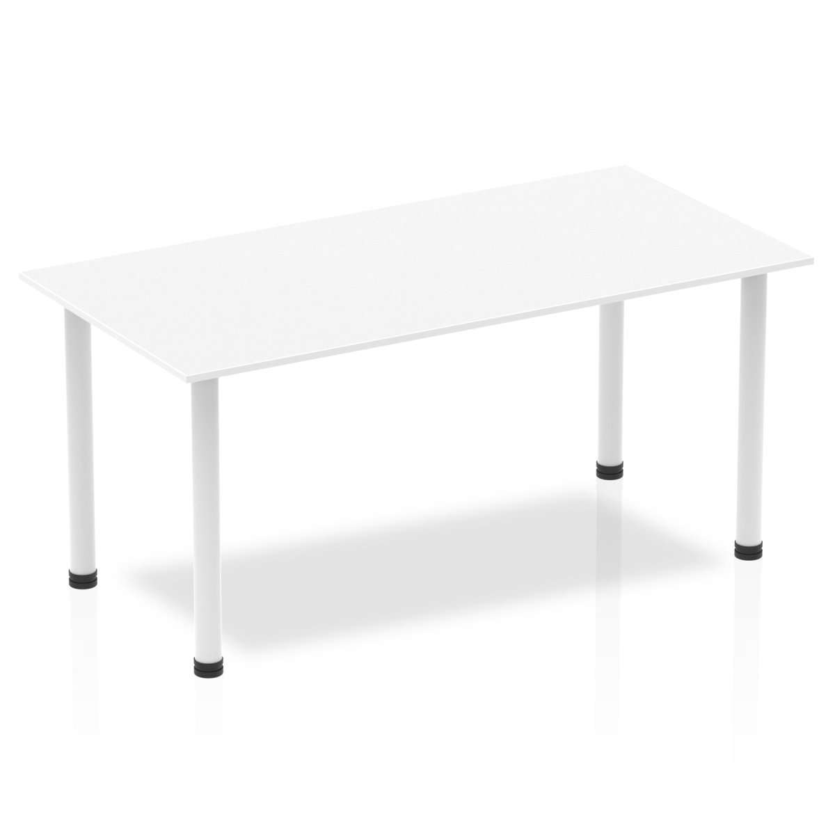Office Table Impulse 160cm Straight Table With Post Leg White White Dynamic Office  