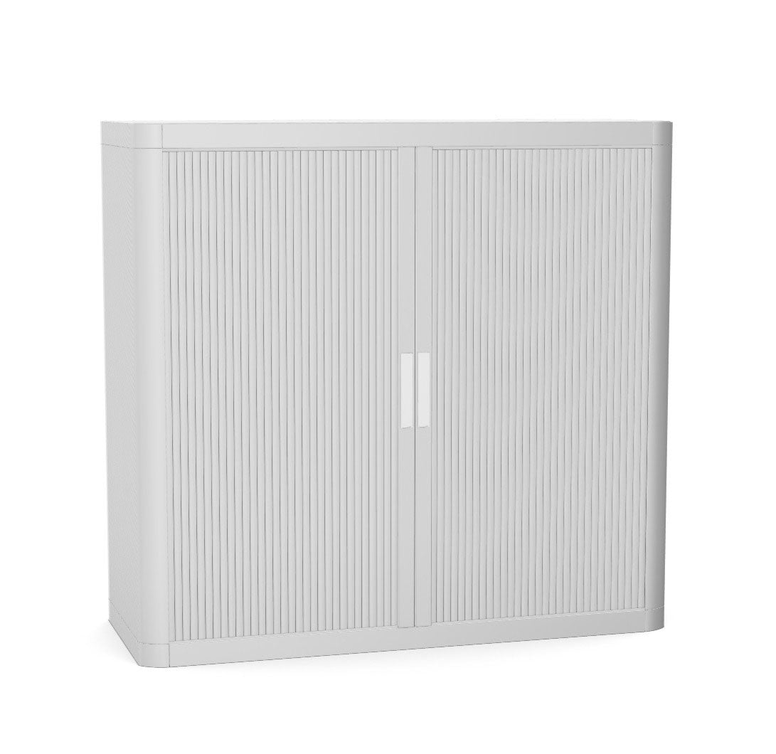 Office Cupboard Tambour Low 100cm Sliding Door Cabinet Create Colour Combinations  White Orange