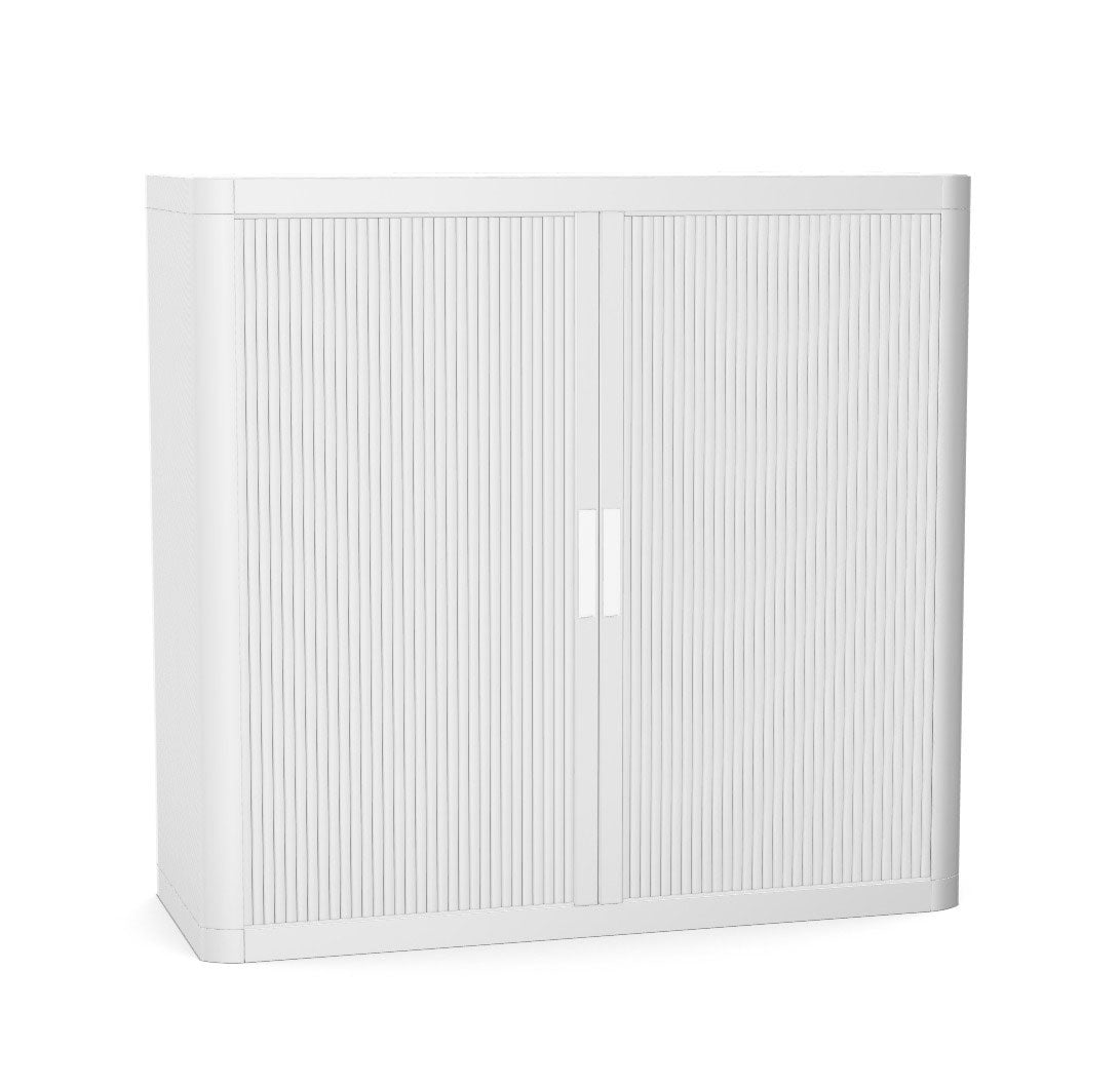 Office Cupboard Tambour Low 100cm Sliding Door Cabinet Create Colour Combinations  White Grey