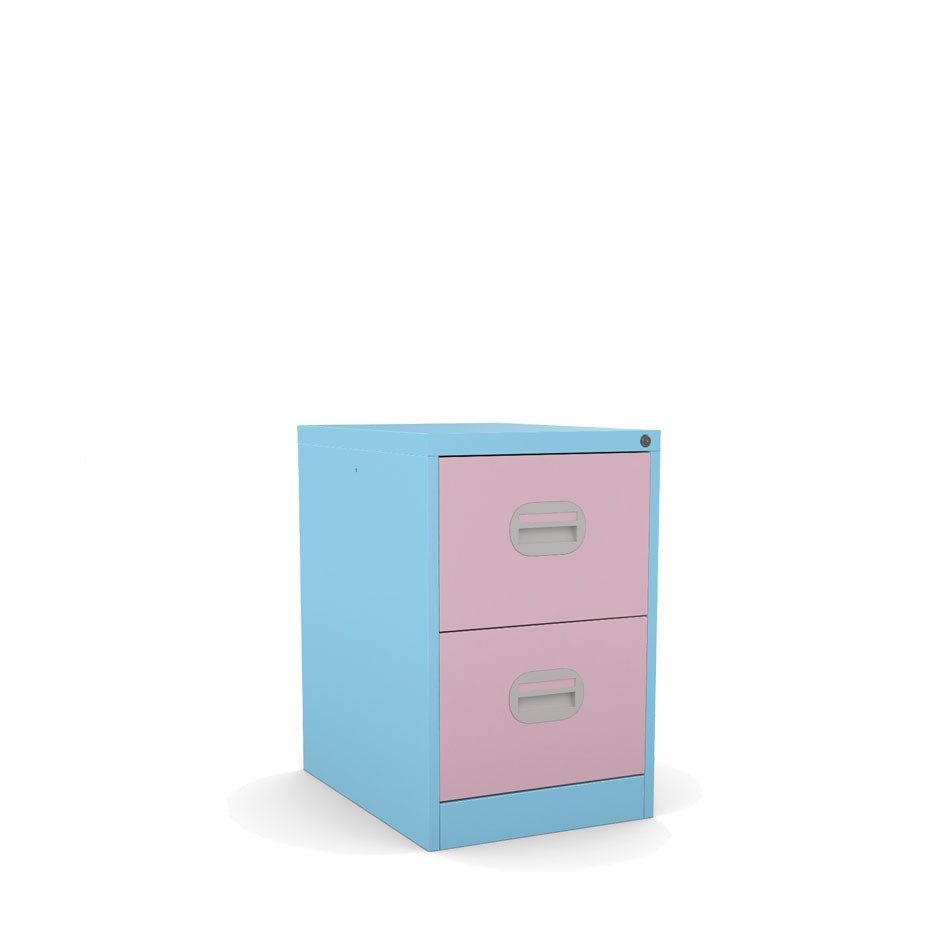 Colourful Budget 2 Drawer Filing Cabinet 360° View & AR Silverline Kontrax FCEC2F 3 Office Furniture