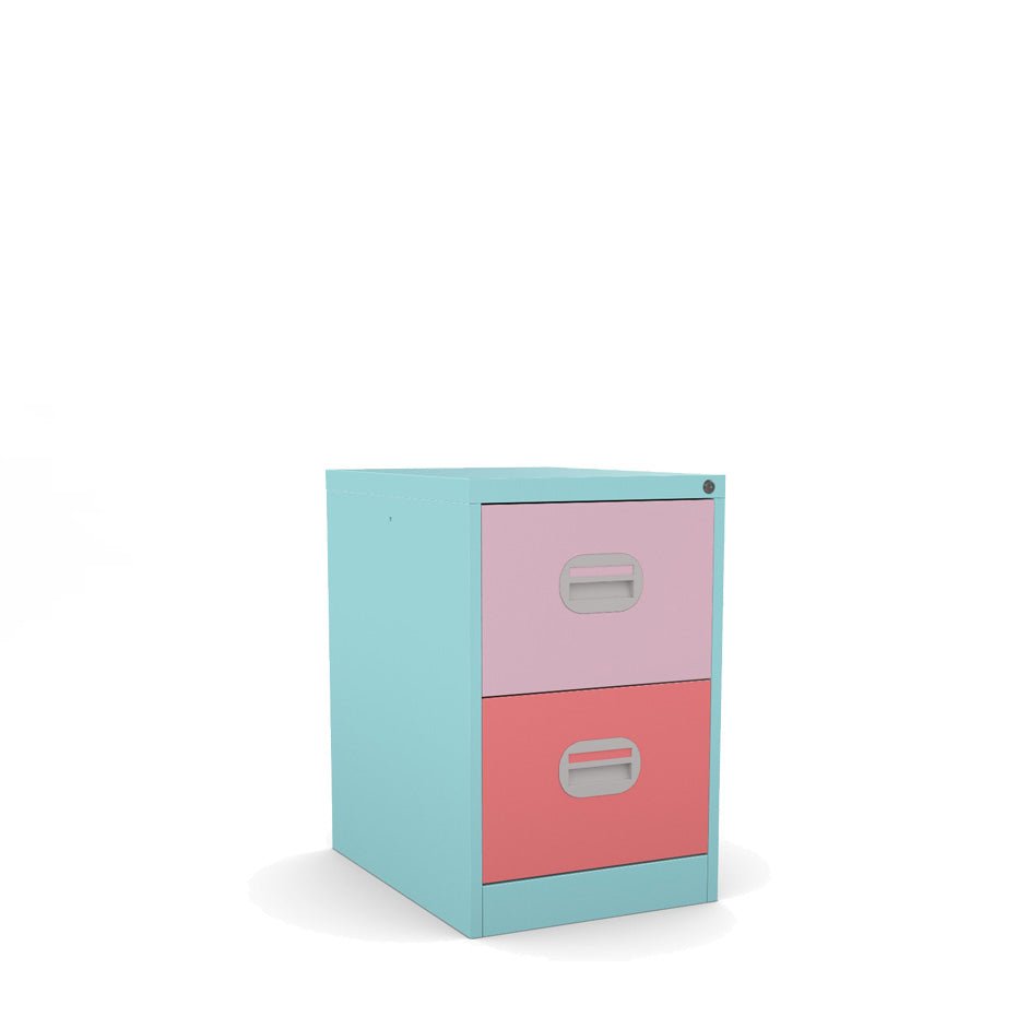 Filing Cabinet Metal Small 2 Drawer Locking by Silverine FCEC2F