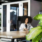 Camden Style 2 or 4 person meeting POD MeavoThat’s My Office Furniture, 360 Degree View storage, desk, chair