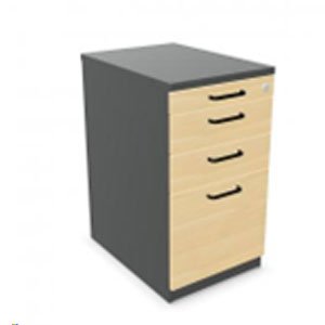 ES Desk High Pedestal 4 Drawer Slate Oak Nowy Styl Filing