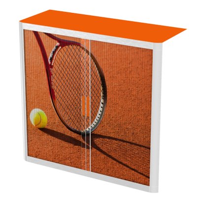 ThatsMyOffice Sport Tambour Cupboard 100cm H with 2 shelves EOTAM1M - SportPicture Tambour Cupboard