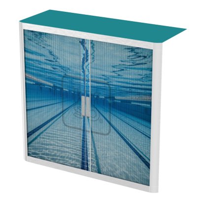 ThatsMyOffice Sport Tambour Cupboard 100cm H with 2 shelves EOTAM1M - SportPicture Tambour Cupboard
