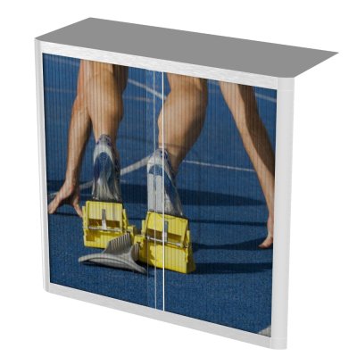 ThatsMyOffice Sport Tambour Cupboard 100cm H with 2 shelves EOTAM1M - SportPicture Tambour Cupboard
