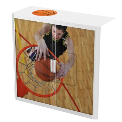 ThatsMyOffice Sport Tambour Cupboard 100cm H with 2 shelves EOTAM1M - SportPicture Tambour Cupboard