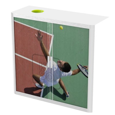 ThatsMyOffice Sport Tambour Cupboard 100cm H with 2 shelves EOTAM1M - SportPicture Tambour Cupboard