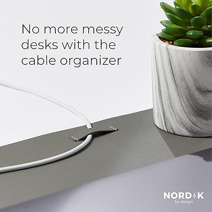 Nordik Suede and Leather Desk Mat Non-Slip - Black - 89 X 43 CM