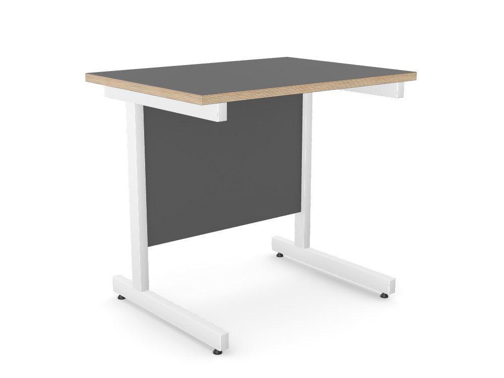 Ashford Metal Leg Straight Desk 600 - Stocked - SKU: Product Code: A-PLY-CTST8060/GR/WHT  Top:  A-P-TM8060/GR, Leg:  A-LCT1ST60/WHT