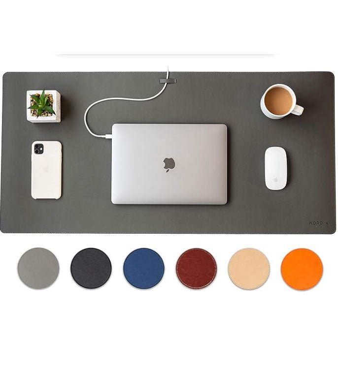 Nordik Felt and Leather Desk Mat Non-Slip 89 X 43 CM