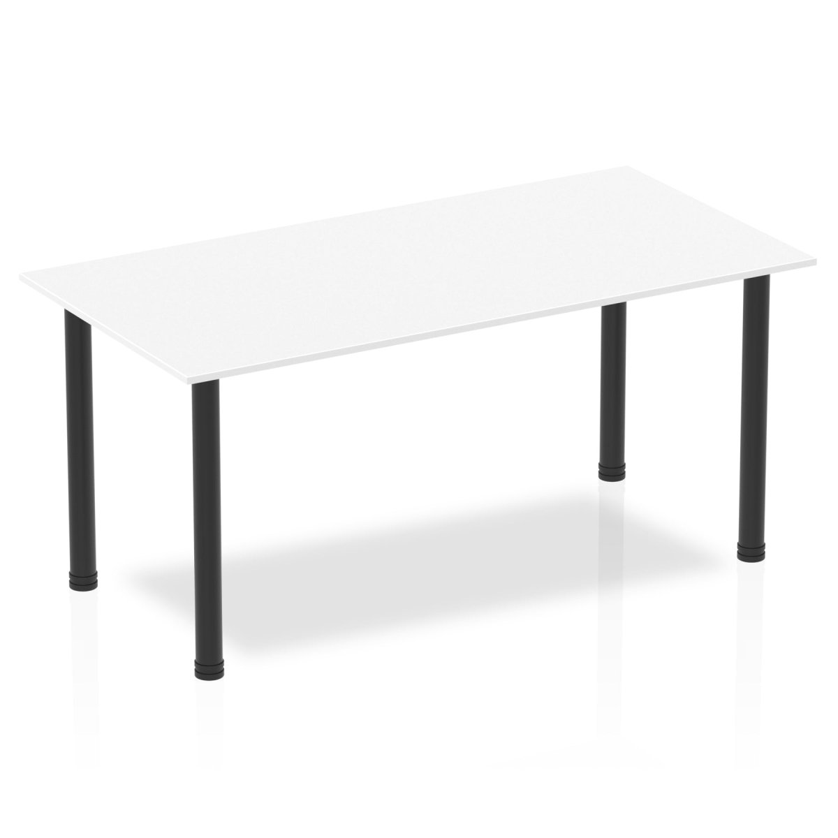 Office Table Impulse 160cm Straight Table With Post Leg White Black Dynamic Office  