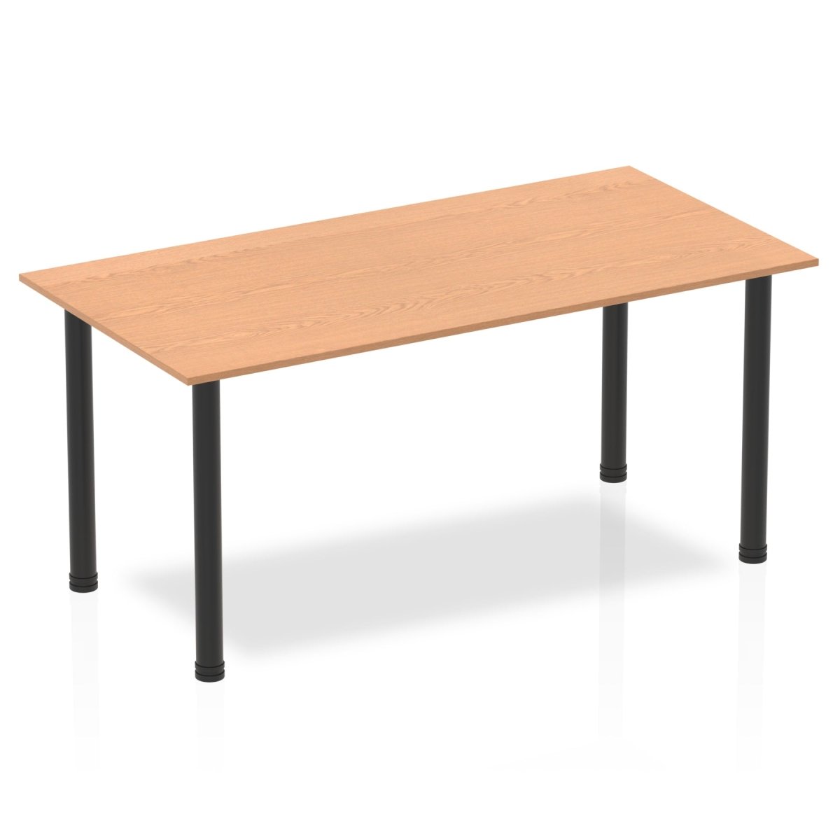 Office Table Impulse 160cm Straight Table With Post Leg Oak Black Dynamic Office  