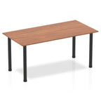 Office Table Impulse 160cm Straight Table With Post Leg Walnut Black Dynamic Office  