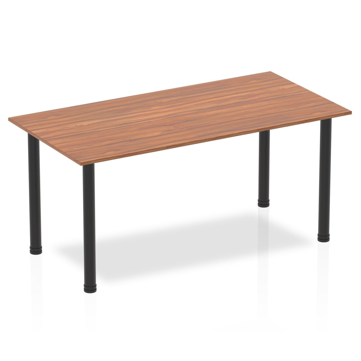 Office Table Impulse 160cm Straight Table With Post Leg Walnut Black Dynamic Office  