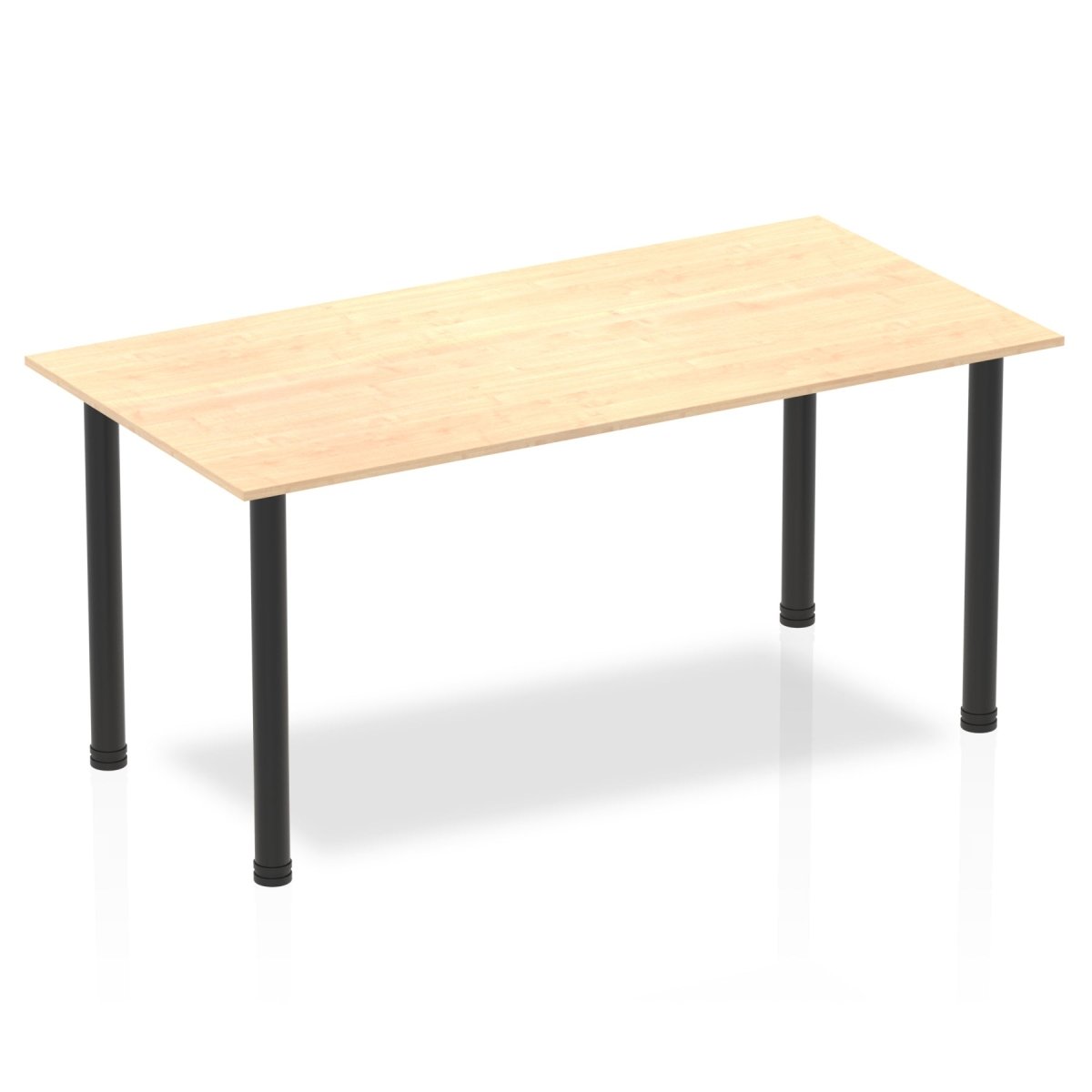 Office Table Impulse 160cm Straight Table With Post Leg Maple Black Dynamic Office  