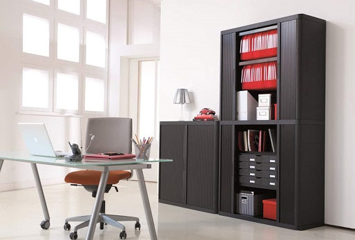 Colour Tambour Cupboard 200cm H with 4 shelves EOTAM2M TallPicture Tambour Cupboard