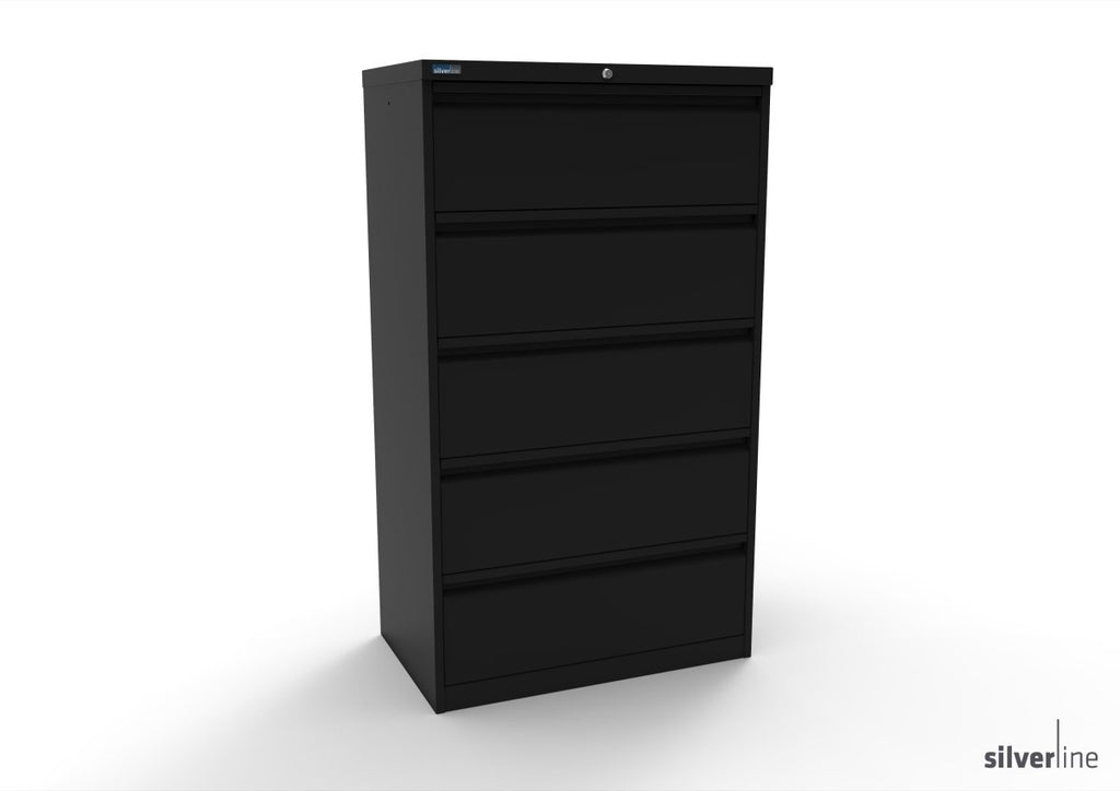 Silverline Media Card Index Filing Cabinet  6900 drawer CIUR55 CIUR55-Black-IA55D5SD023 x4 Add 20 Dividers