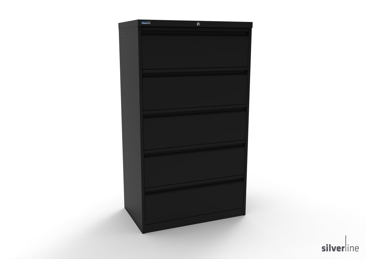 Silverline Media Card Index Filing Cabinet  6900 drawer CIUR55 CIUR55-Black-IA55D5SD023 x4 Add 20 Dividers