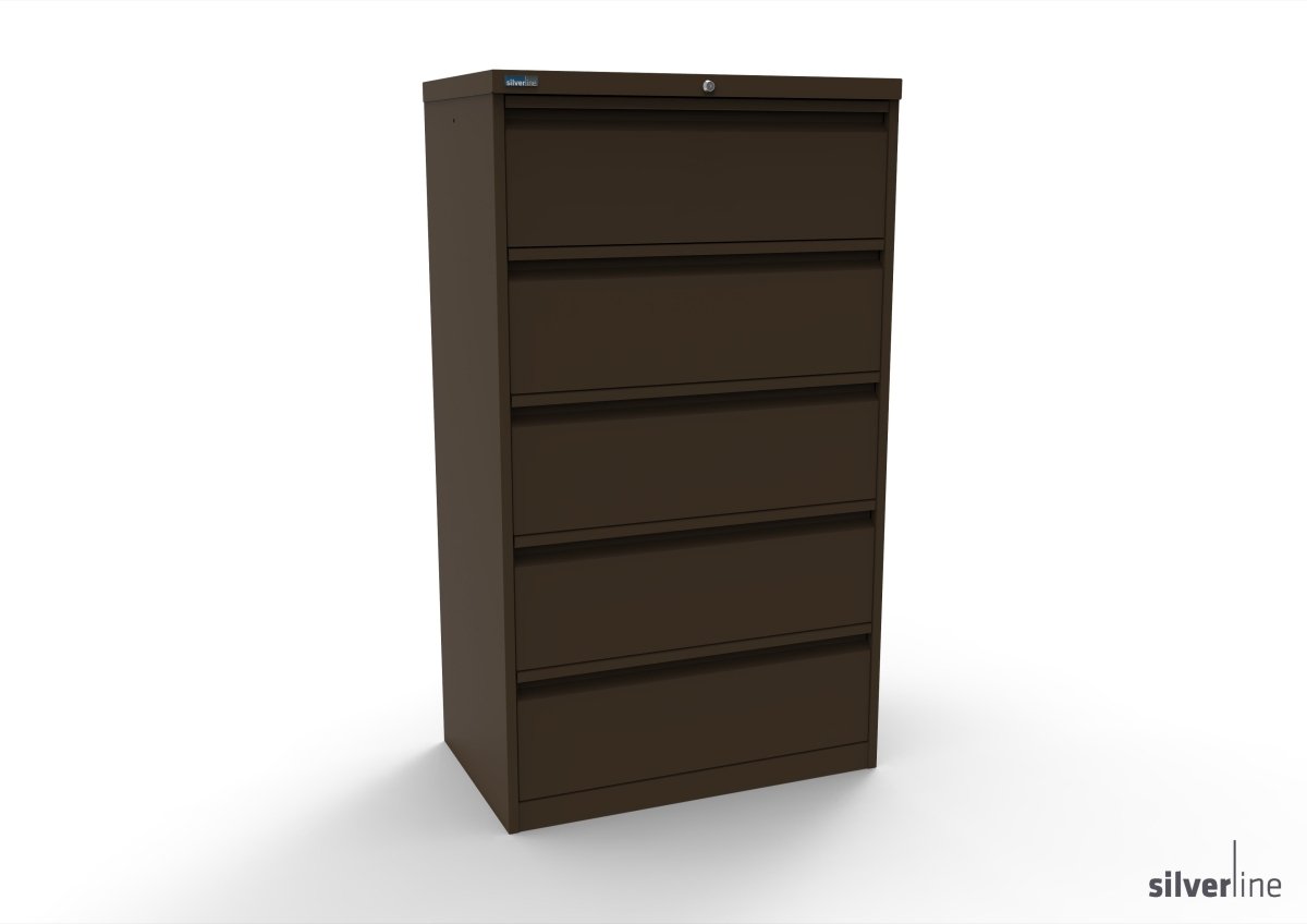 Silverline Media Card Index Filing Cabinet 3 rows of A5 cards 6900 per drawer CIUR55 CIUR55-Chlorophyll None