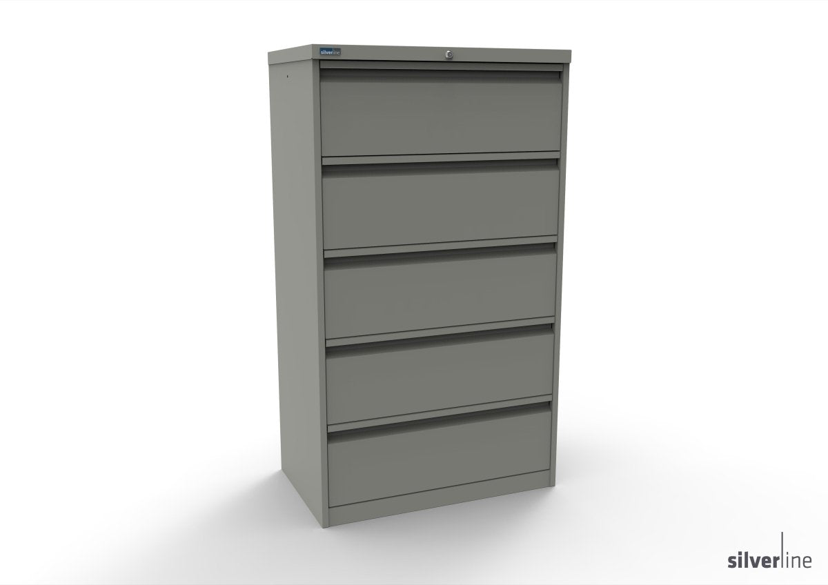 Silverline Media Card Index Filing Cabinet  6900 drawer CIUR55 CIUR55-Goose Grey-IA55D5SD023 Add 5 Dividers