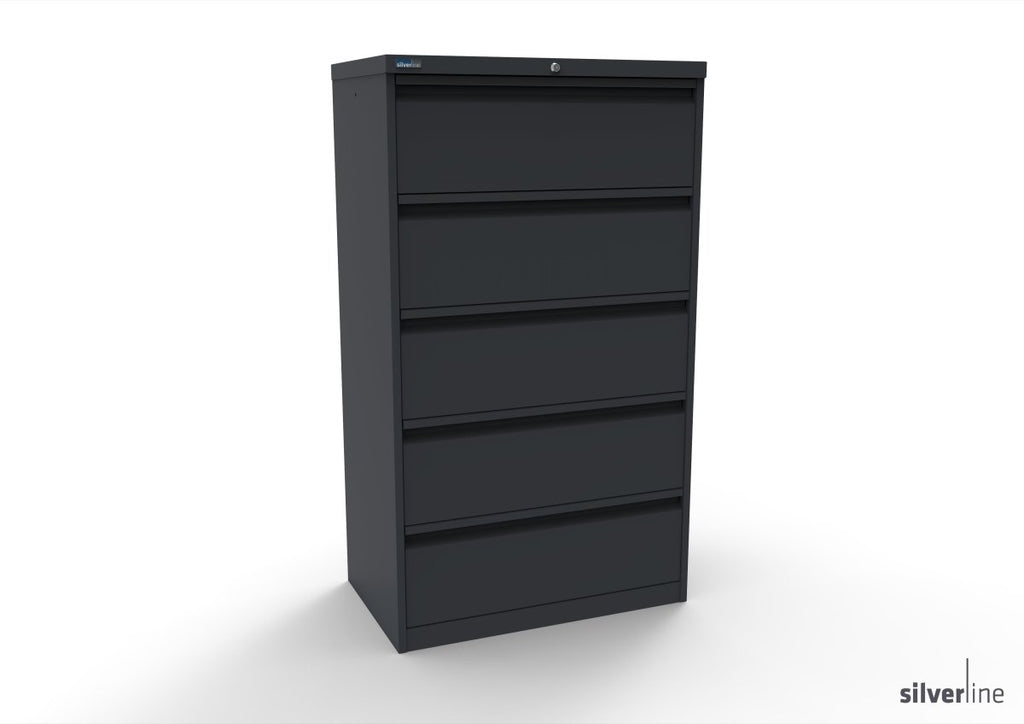 Silverline Media Card Index Filing Cabinet  6900 drawer CIUR55 CIUR55-Goose Grey-IA55D5SD023 x2 Add 10 Dividers