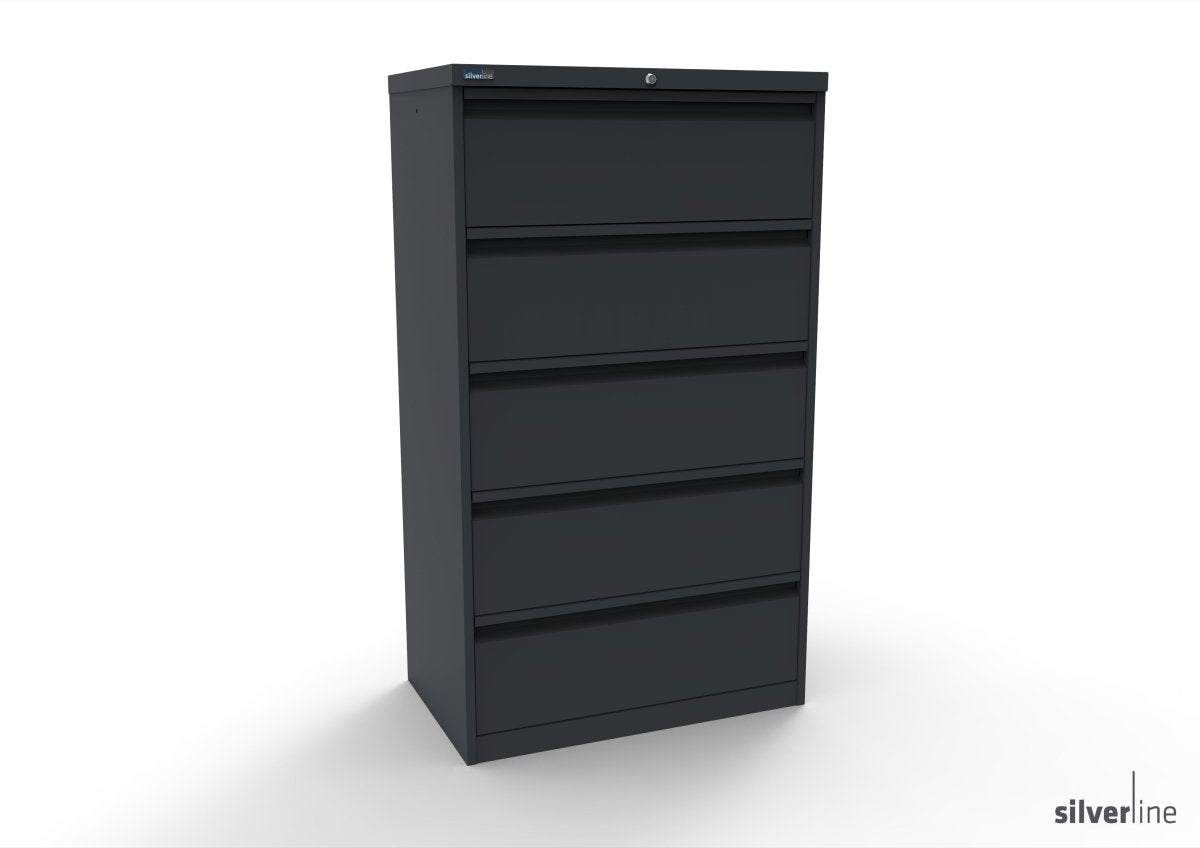 Silverline Media Card Index Filing Cabinet  6900 drawer CIUR55 CIUR55-Goose Grey-IA55D5SD023 x2 Add 10 Dividers