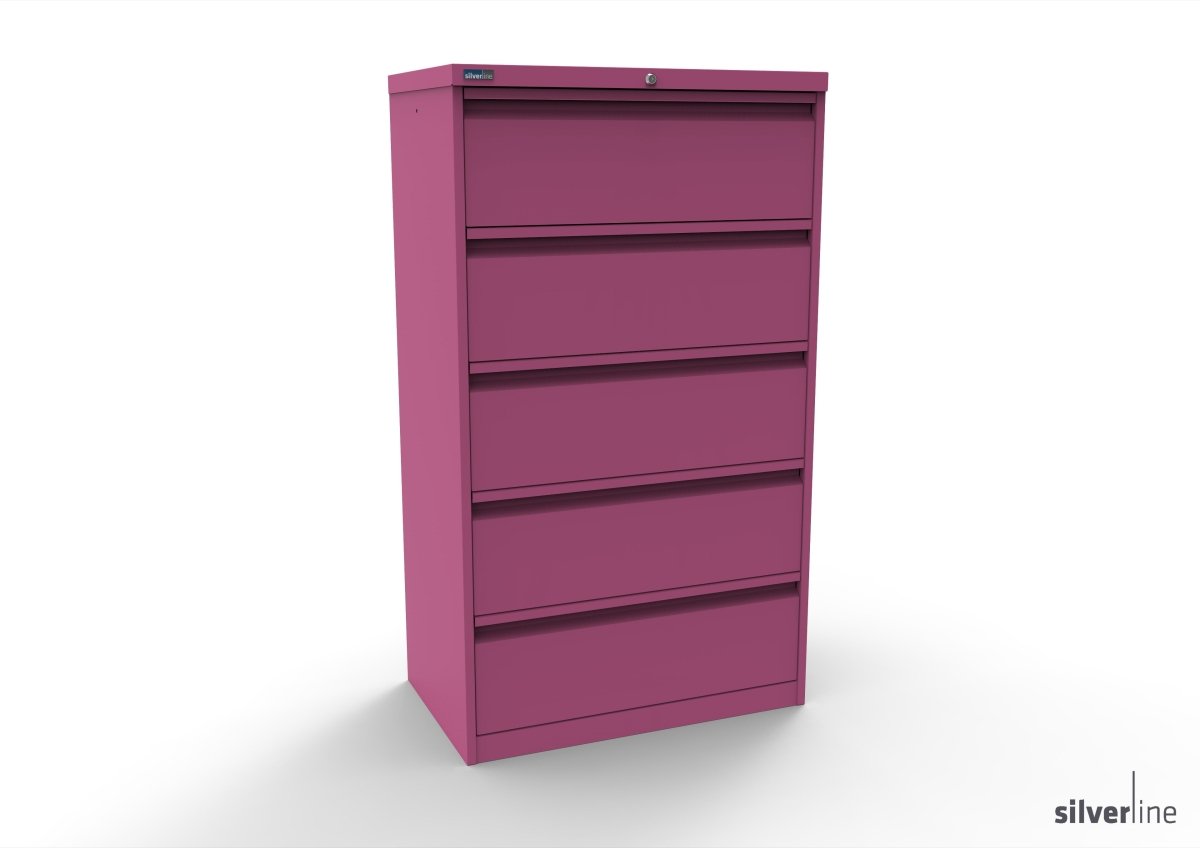 Silverline Media Card Index Filing Cabinet 3 rows of A5 cards 6900 per drawer CIUR55 CIUR55-Graphite Grey None