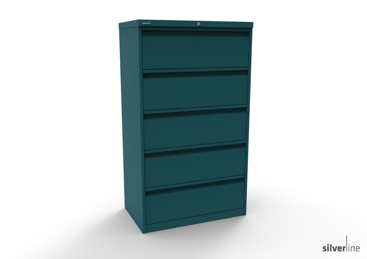 Silverline Media Card Index Filing Cabinet  6900 drawer CIUR55 CIUR55-Graphite Grey-IA55D5SD023 x2 Add 10 Dividers