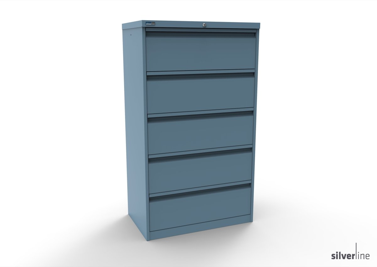 Silverline Media Card Index Filing Cabinet  6900 drawer CIUR55 CIUR55-Graphite Grey-IA55D5SD023 x4 Add 20 Dividers