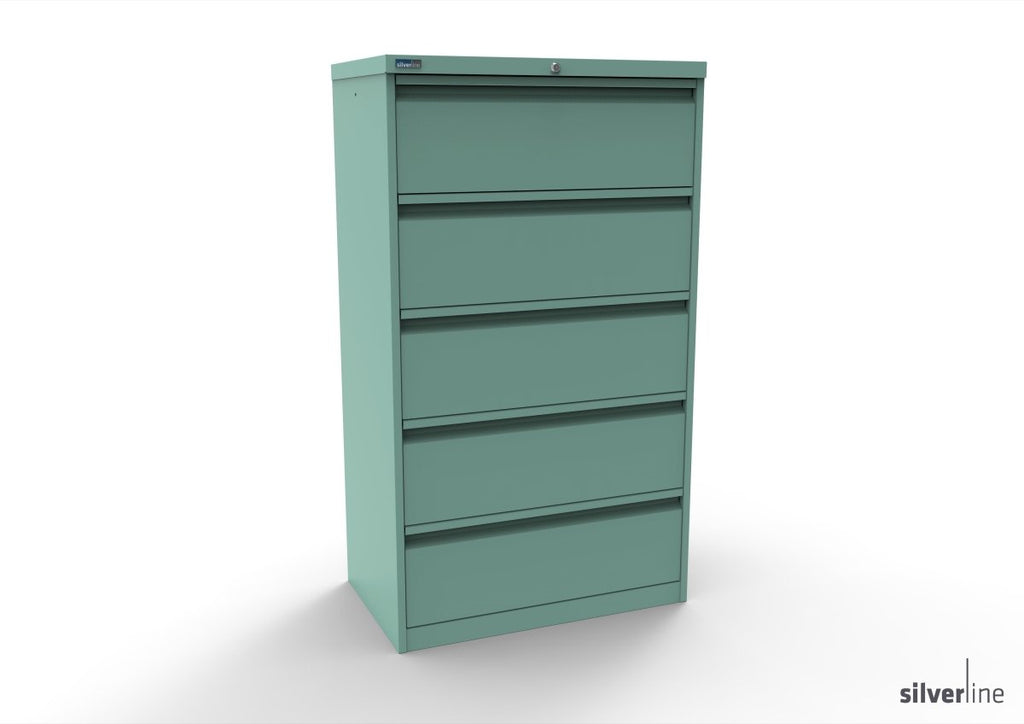 Silverline Media Card Index Filing Cabinet 3 rows of A5 cards 6900 per drawer CIUR55 CIUR55-Light Grey None