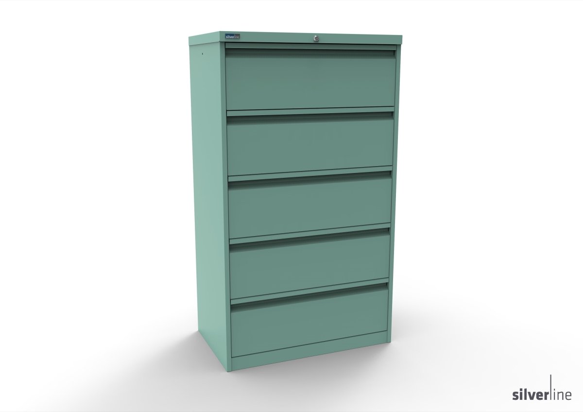 Silverline Media Card Index Filing Cabinet 3 rows of A5 cards 6900 per drawer CIUR55 CIUR55-Light Grey None