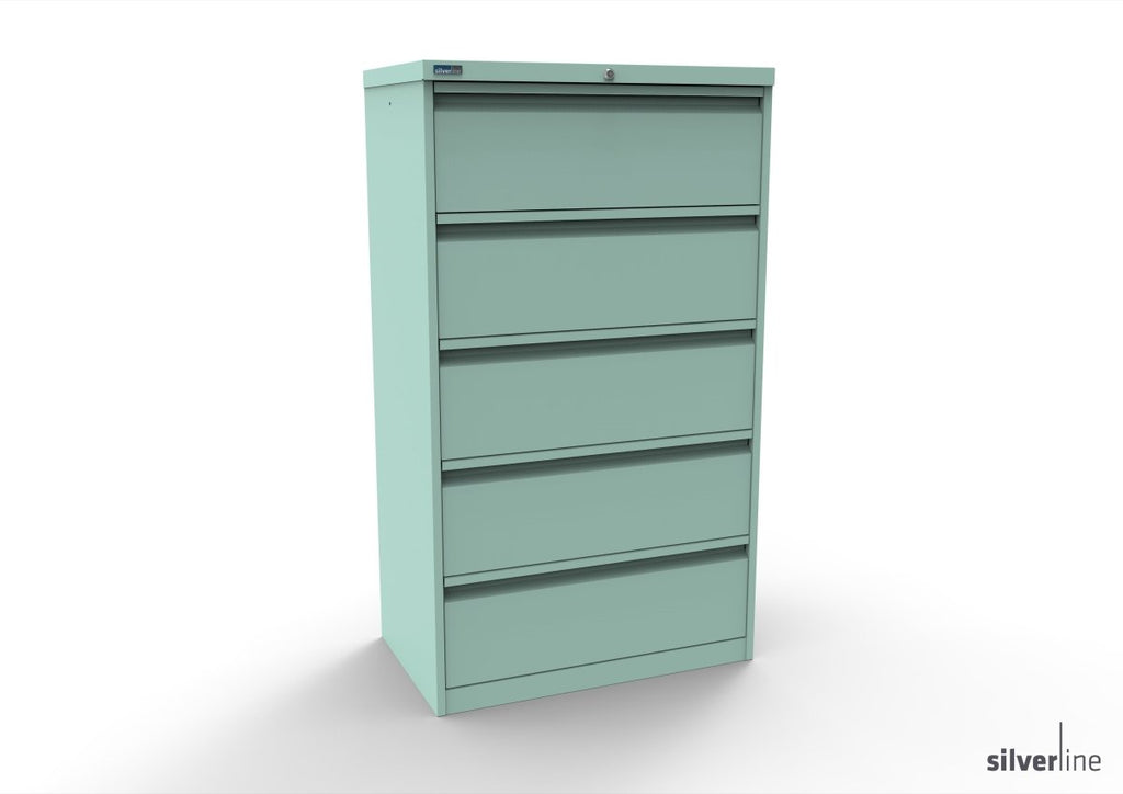 Silverline Media Card Index Filing Cabinet  6900 drawer CIUR55 CIUR55-Light Grey-IA55D5SD023 x2 Add 10 Dividers