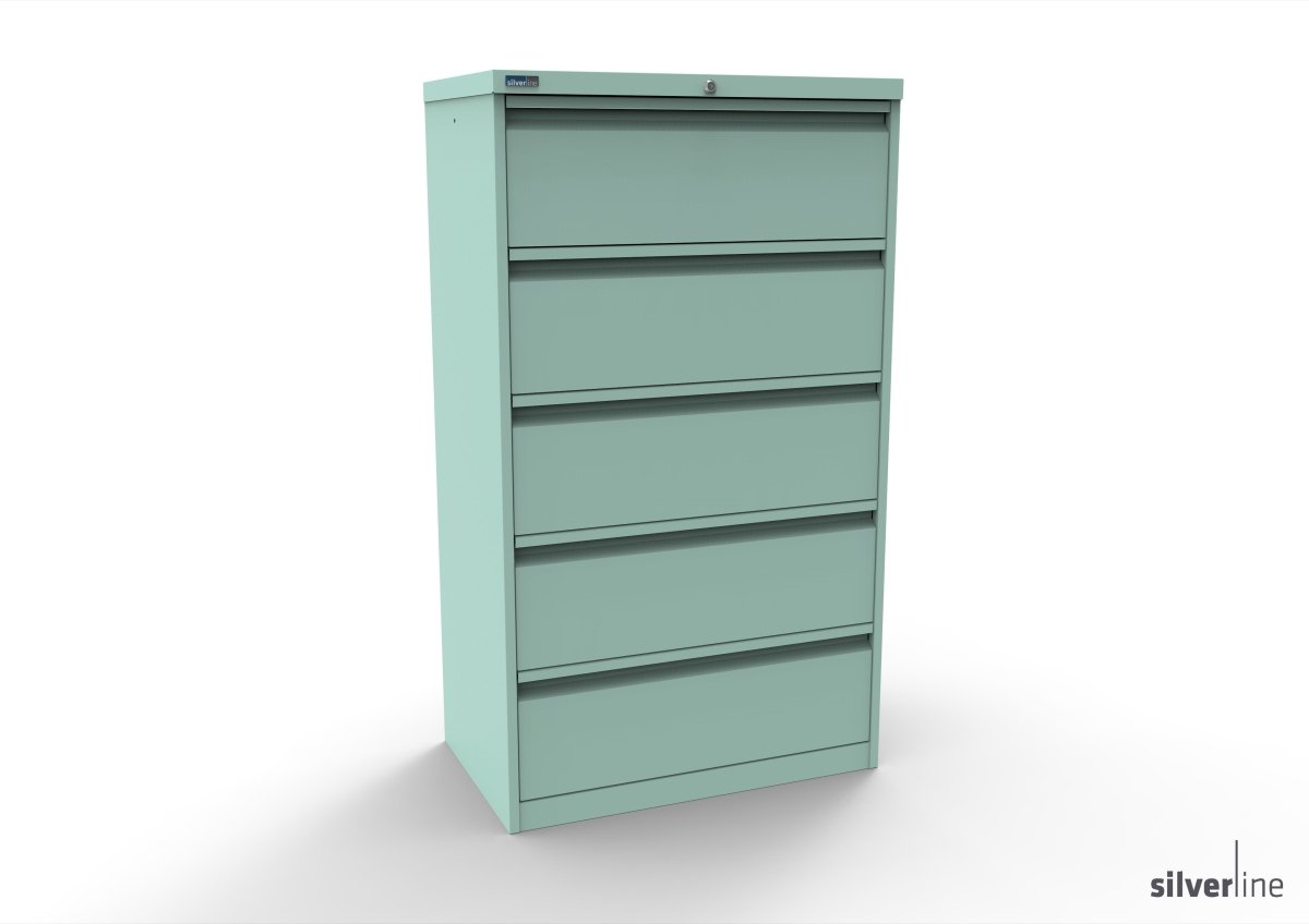 Silverline Media Card Index Filing Cabinet  6900 drawer CIUR55 CIUR55-Light Grey-IA55D5SD023 x2 Add 10 Dividers