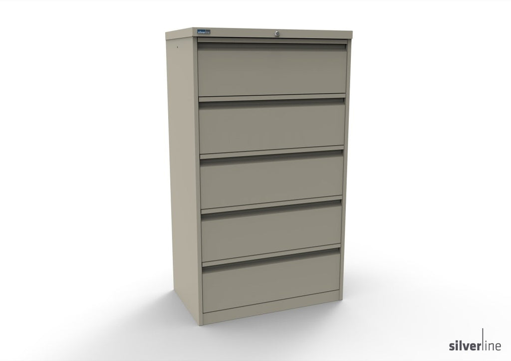 Silverline Media Card Index Filing Cabinet 3 rows of A5 cards 6900 per drawer CIUR55 CIUR55-Ocean Cobalt None