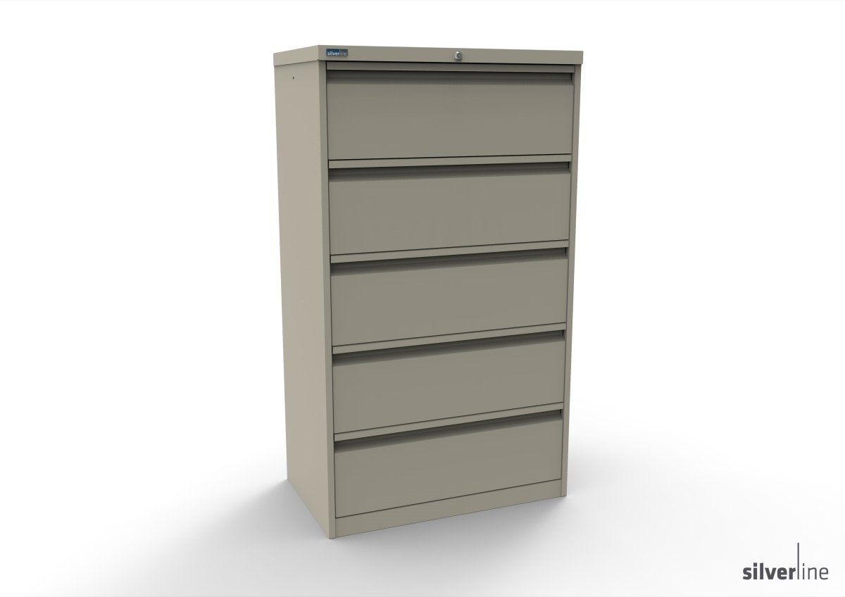 Silverline Media Card Index Filing Cabinet 3 rows of A5 cards 6900 per drawer CIUR55 CIUR55-Ocean Cobalt None