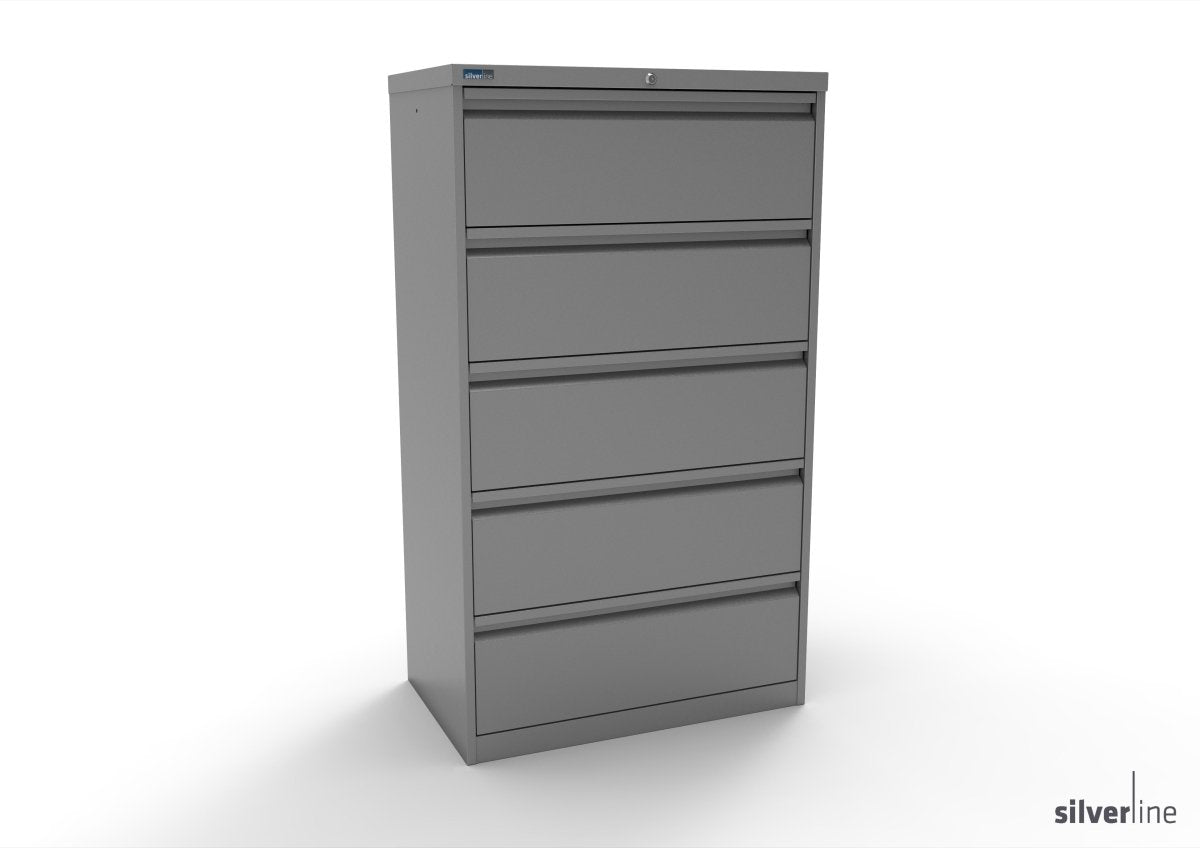 Silverline Media Card Index Filing Cabinet 3 rows of A5 cards 6900 per drawer CIUR55 CIUR55-Racing Green None